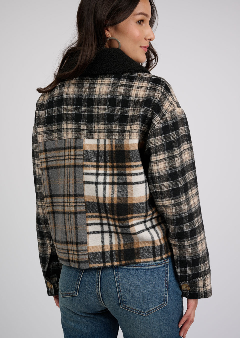 PATCHED PLAID JACKET