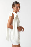 ONE SHOULDER DRESS WITH OVERSIZED RIBBON