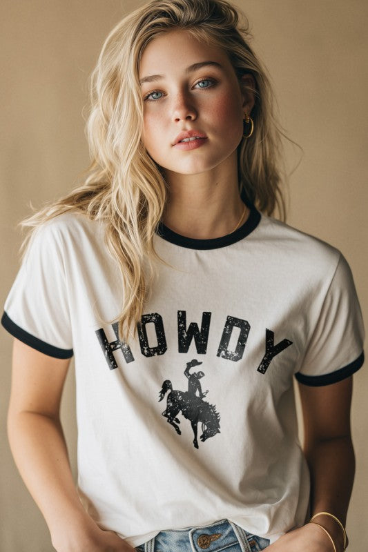 Howdy Cowboy Ringer Tee
