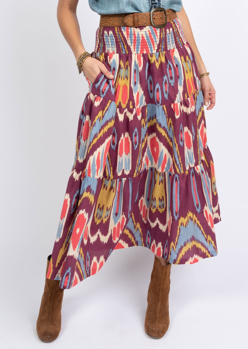 IKAT MIDI SKIRT
