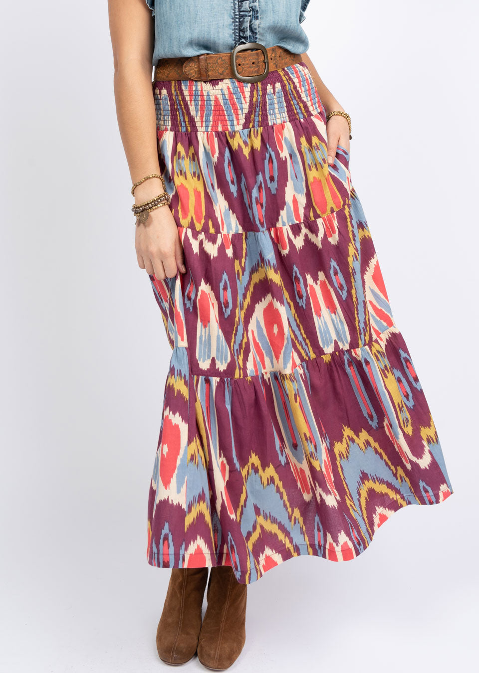 IKAT MIDI SKIRT