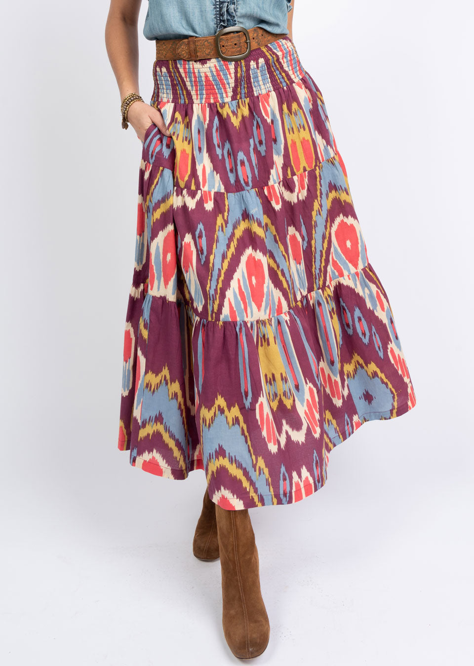 IKAT MIDI SKIRT