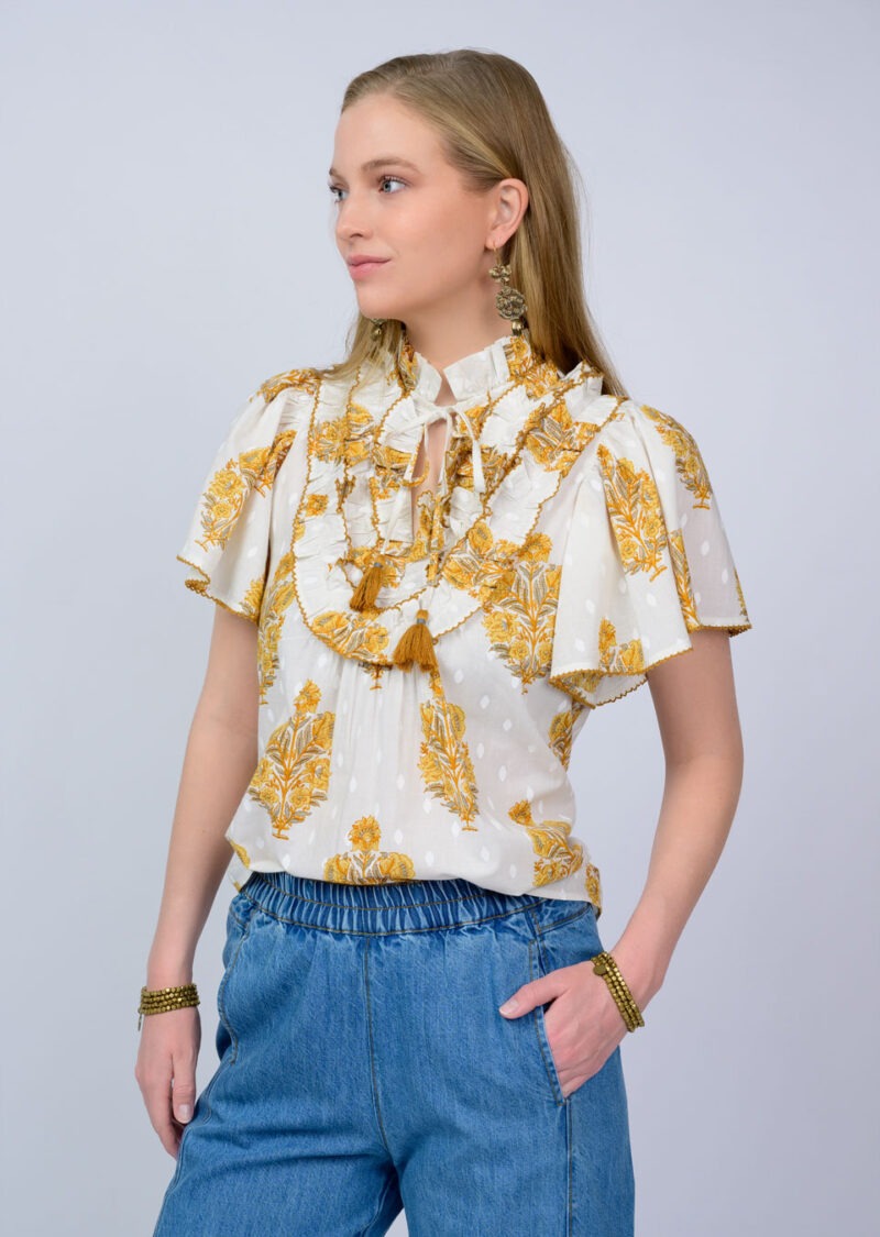 RUFFLE BIB TOP