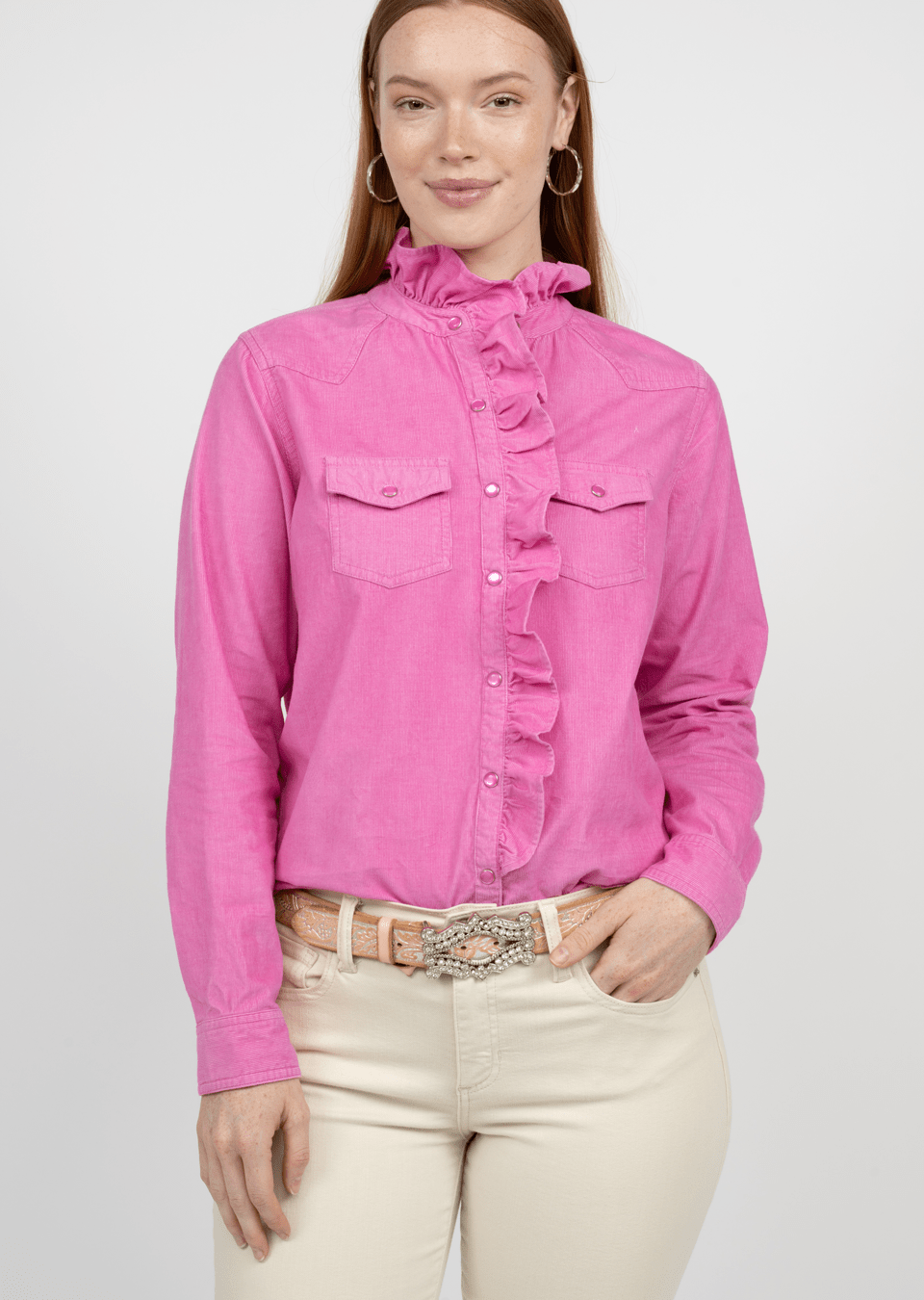 Corduroy Snap Top