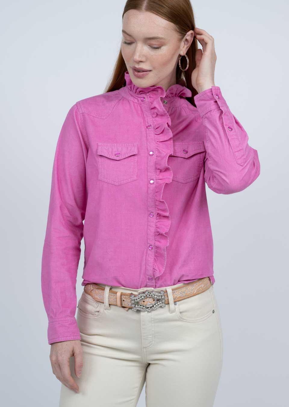 Corduroy Snap Top