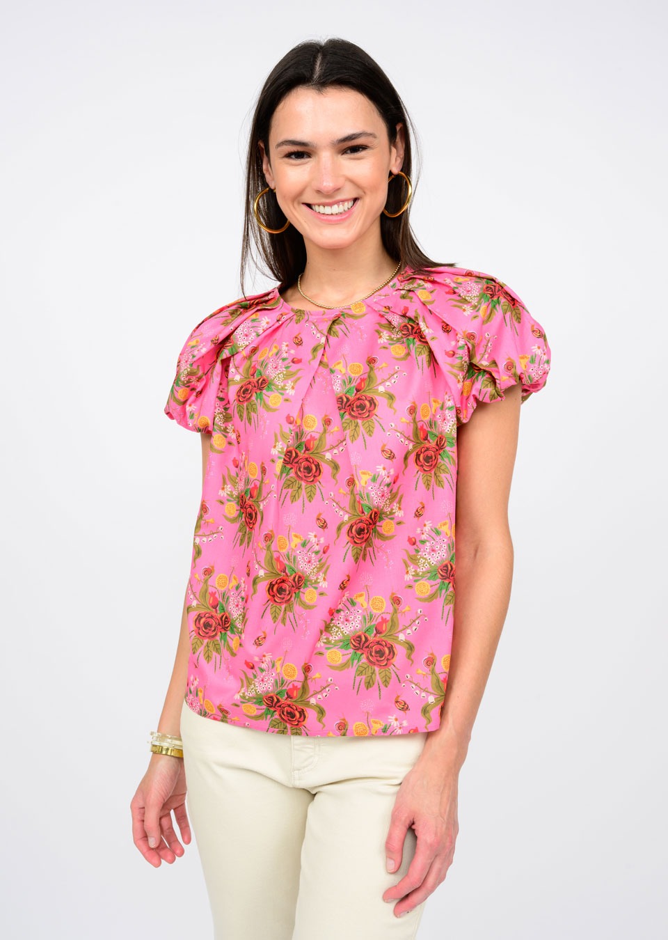 FLOWER PLEAT TOP