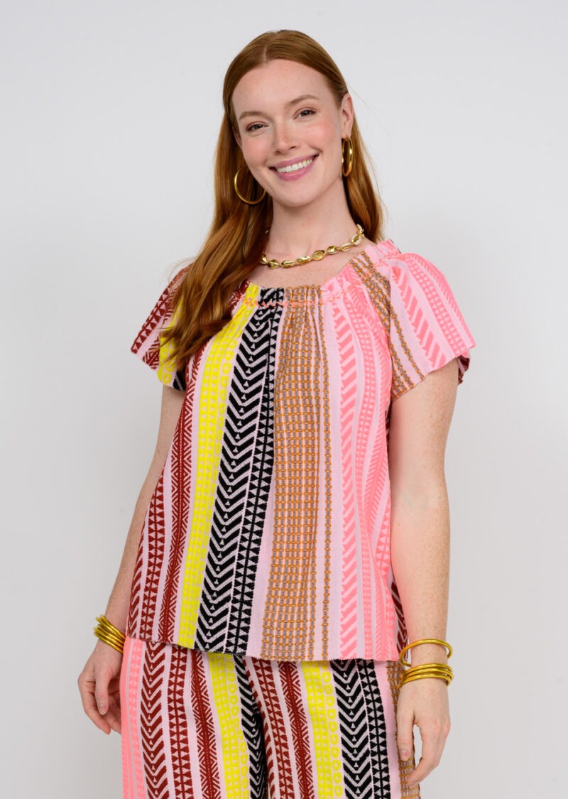 Tribal Pattern Peasant Top