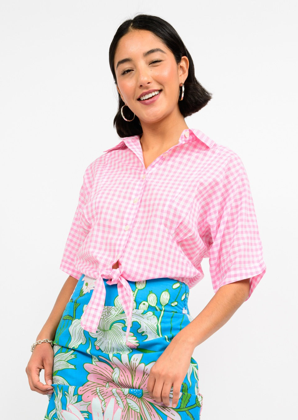 gingham check top