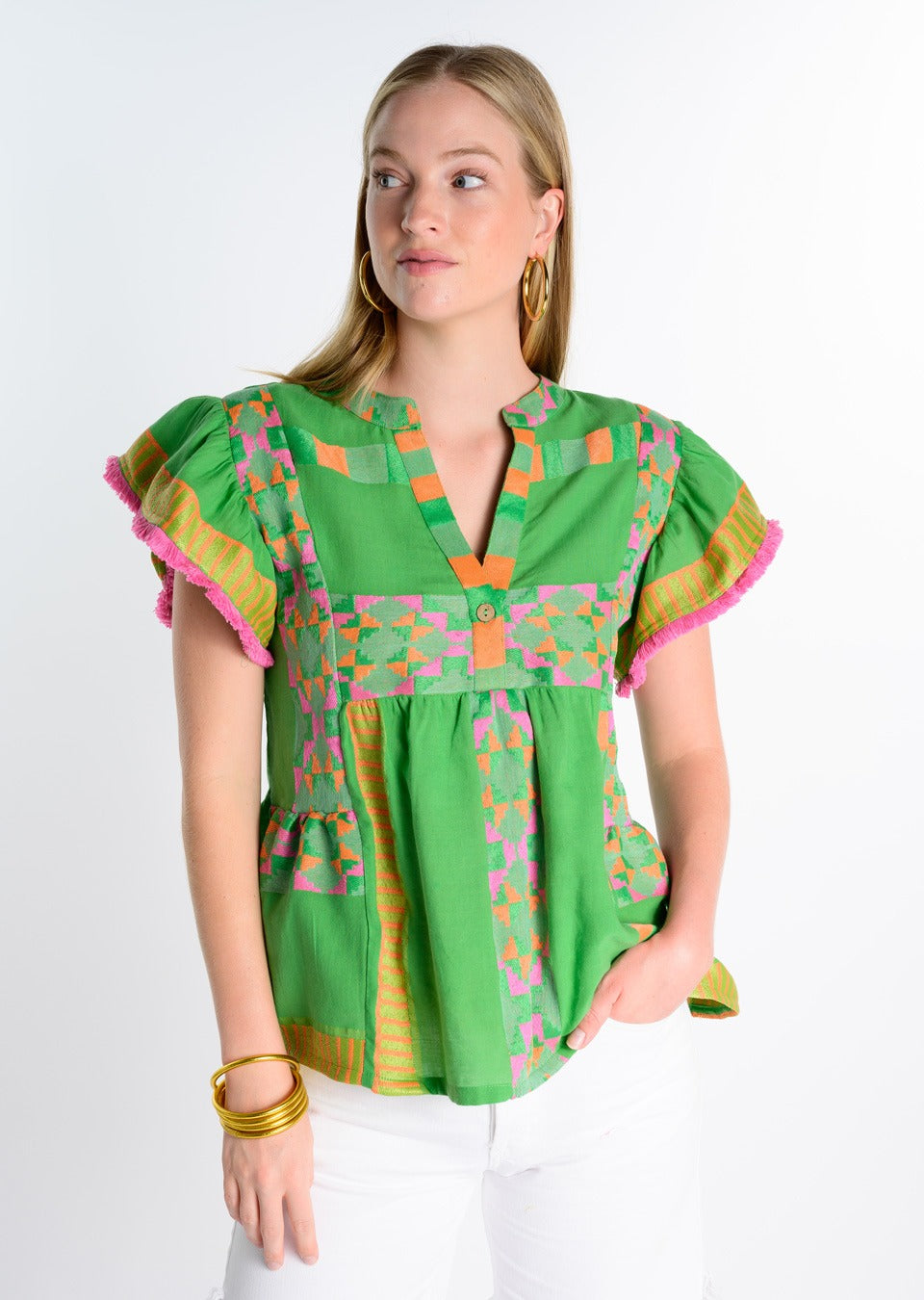 tiered woven top