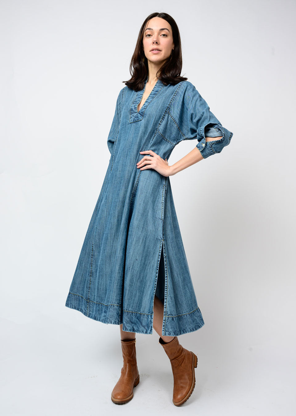 DENIM CAFTEN DRESS