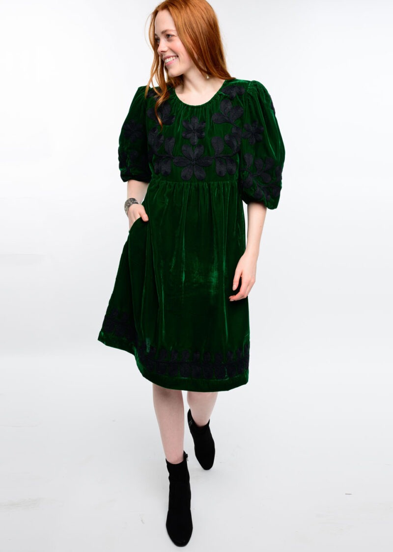 Velvet Embroidered Dress