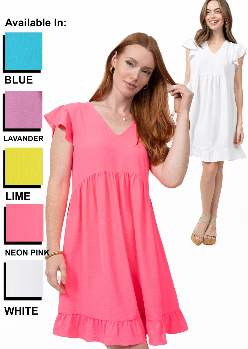 V NECK HIGH LOW DRESS