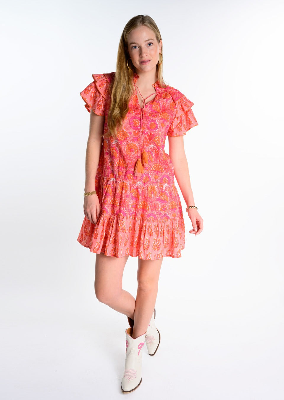 Coral Flower Dress