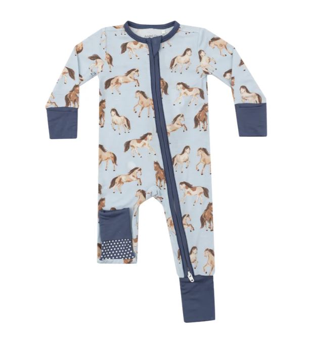 2 Way Zipper Romper - Horses