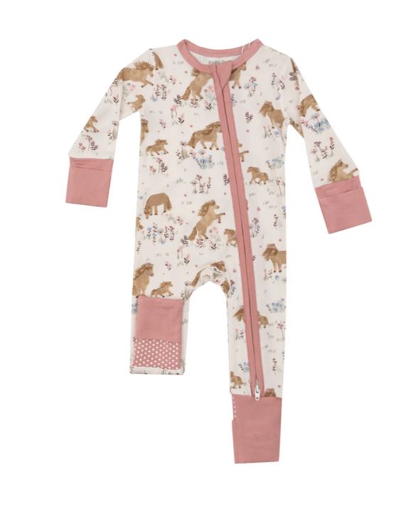 2 Way Zipper Romper - Pretty Ponies