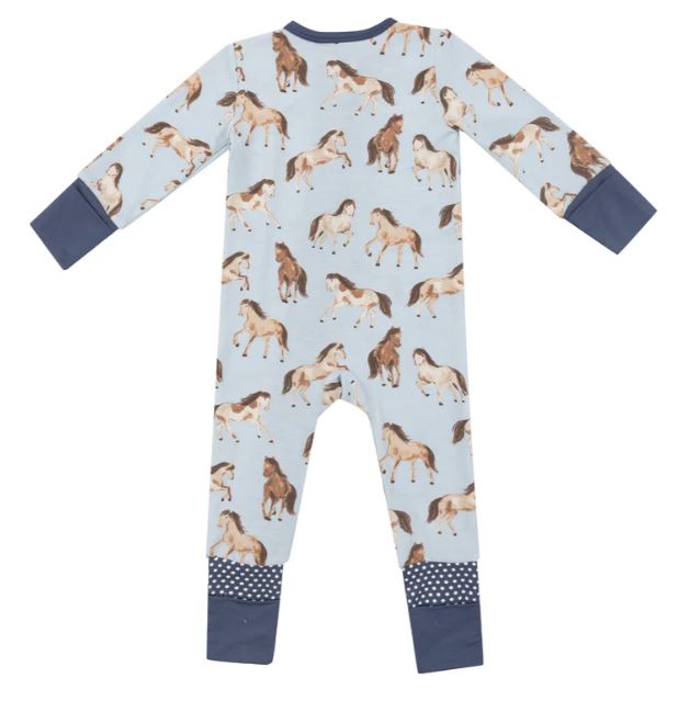 2 Way Zipper Romper - Horses