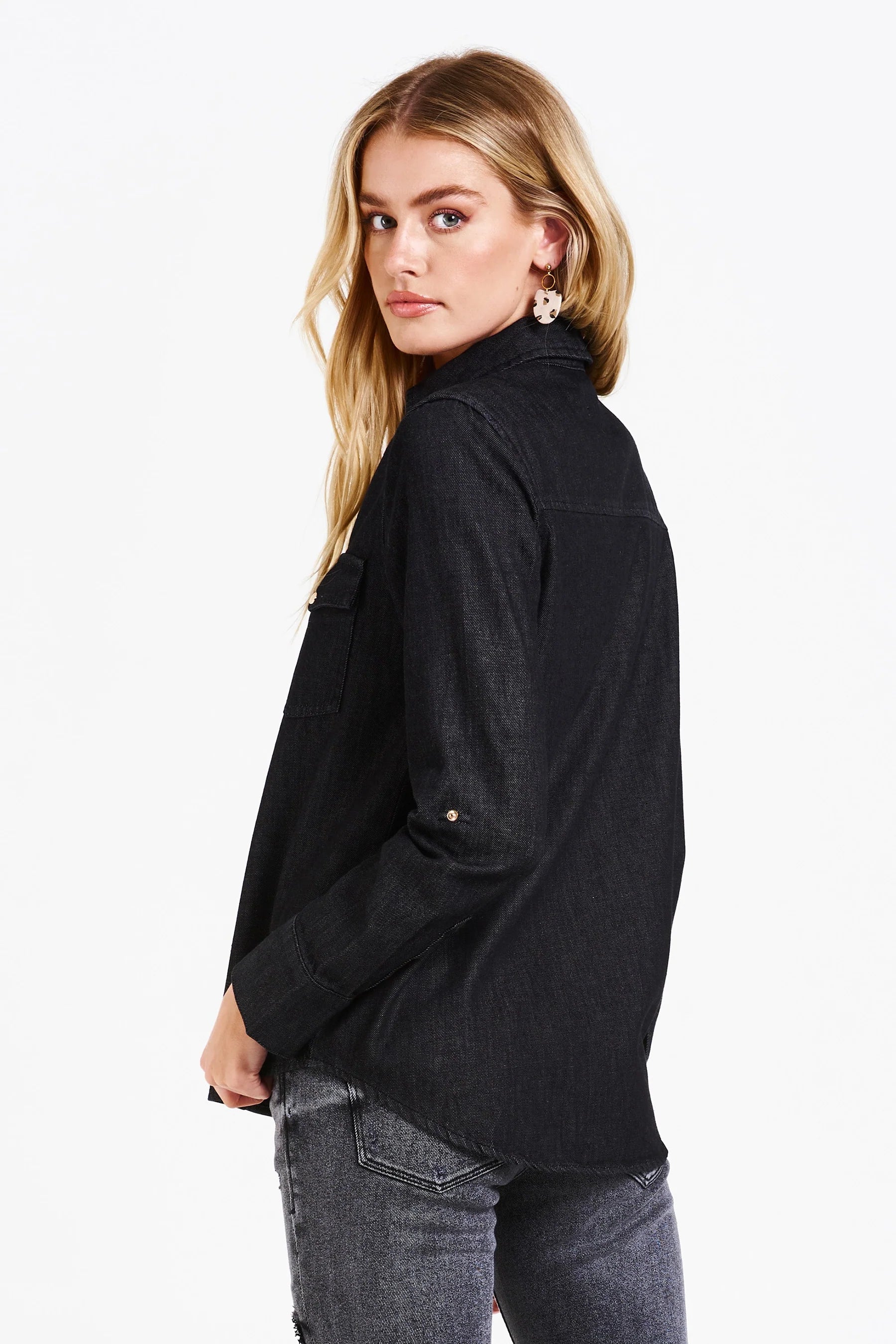 STAR WESTERN SHIRT BLACK DENIM