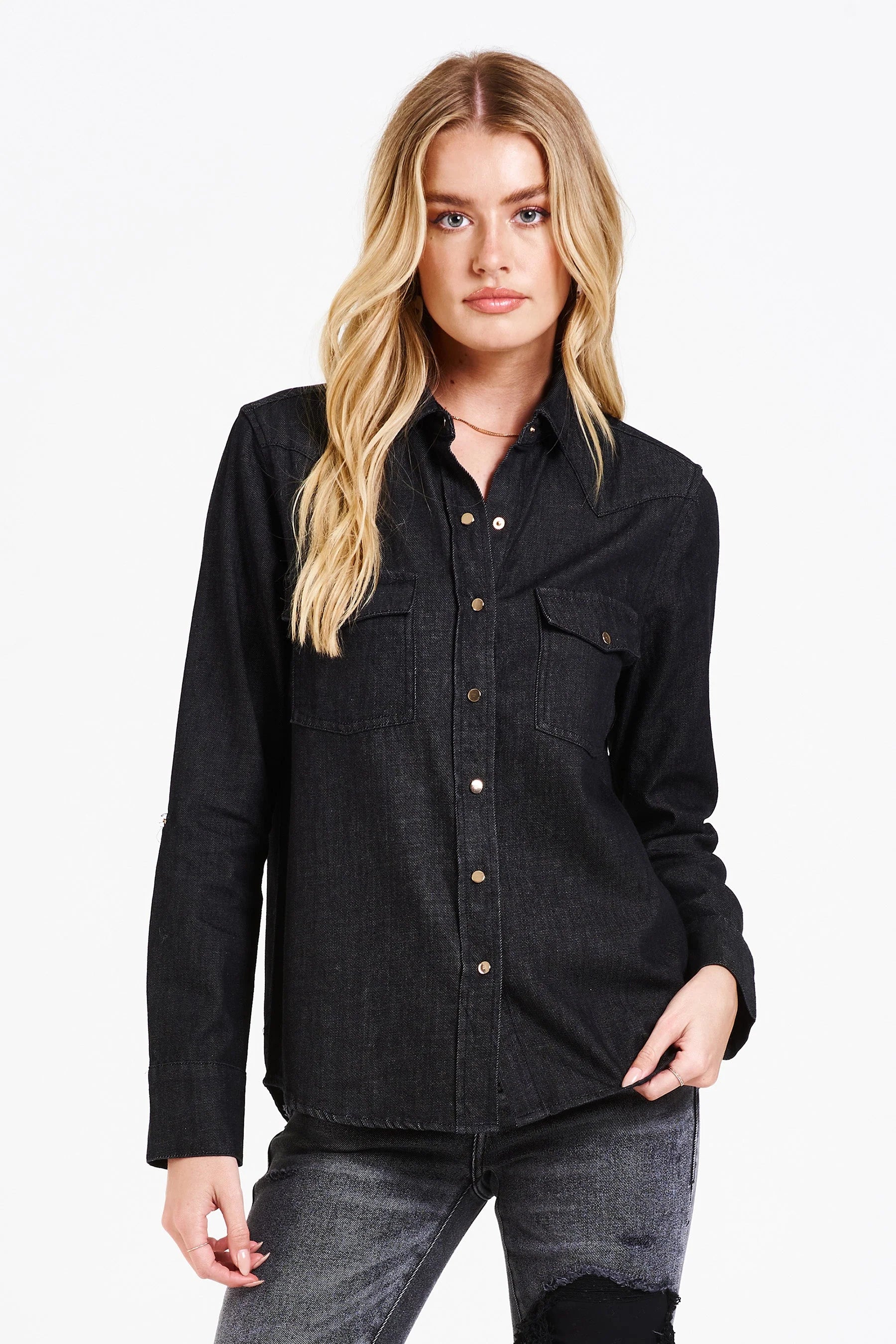 STAR WESTERN SHIRT BLACK DENIM