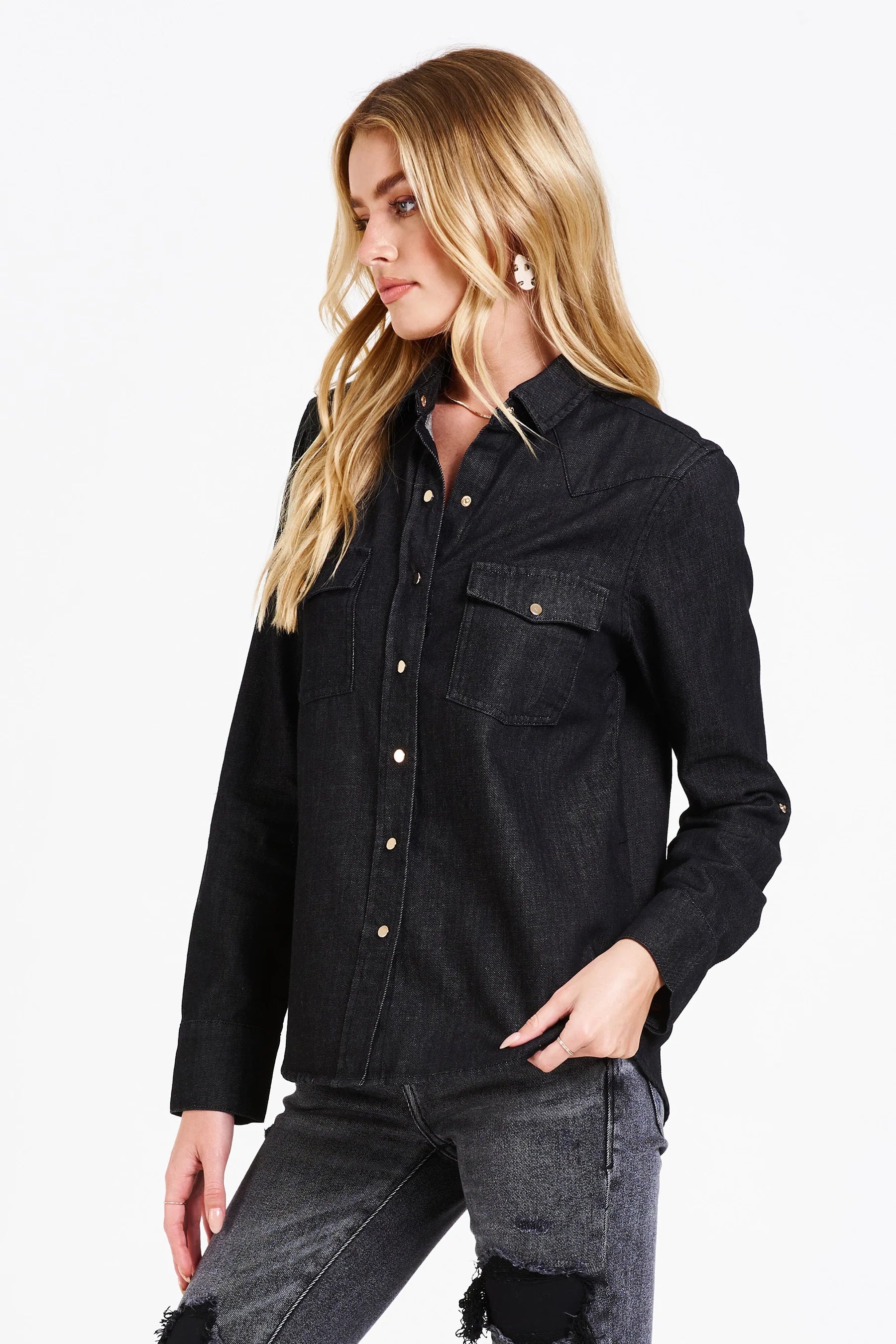 STAR WESTERN SHIRT BLACK DENIM