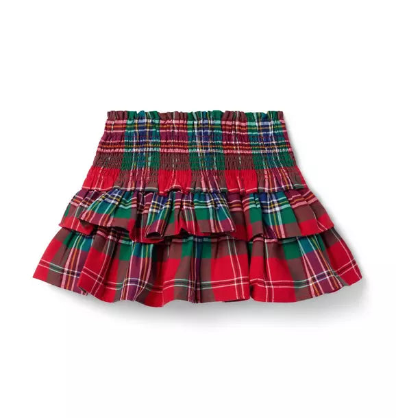 Tartan Smocked Skirt