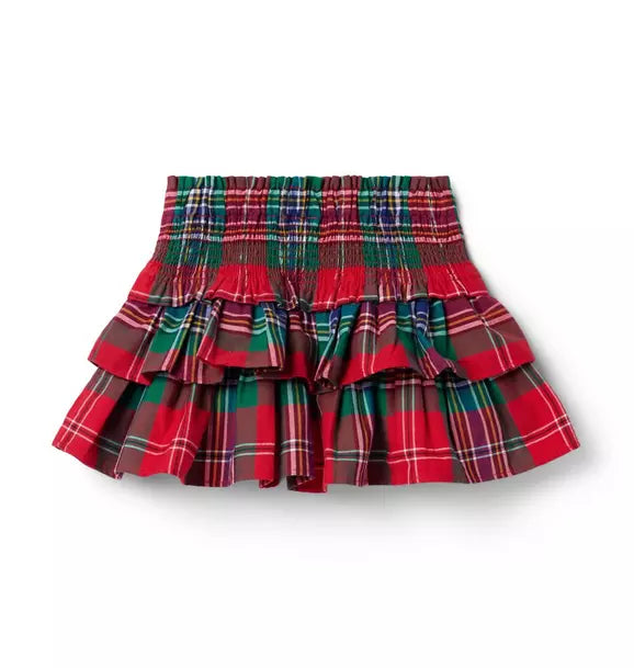 Tartan Smocked Skirt