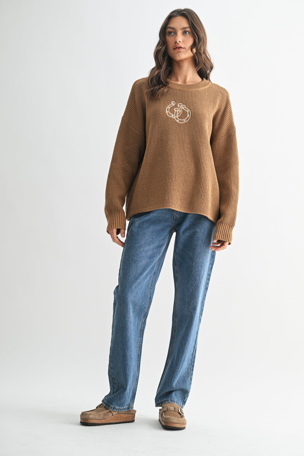 DOUBLE HORSESHOE KNIT SWEATER