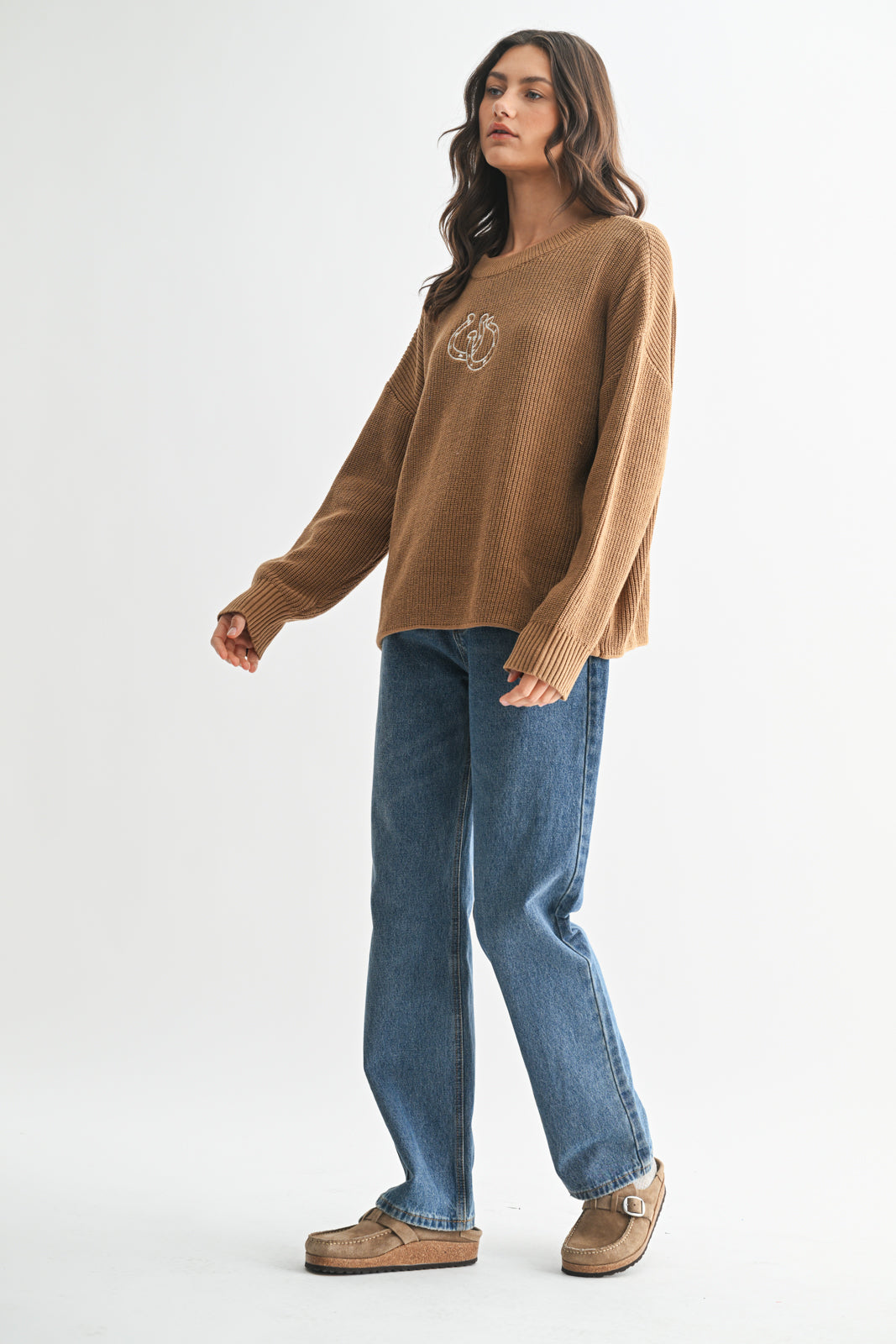 DOUBLE HORSESHOE KNIT SWEATER