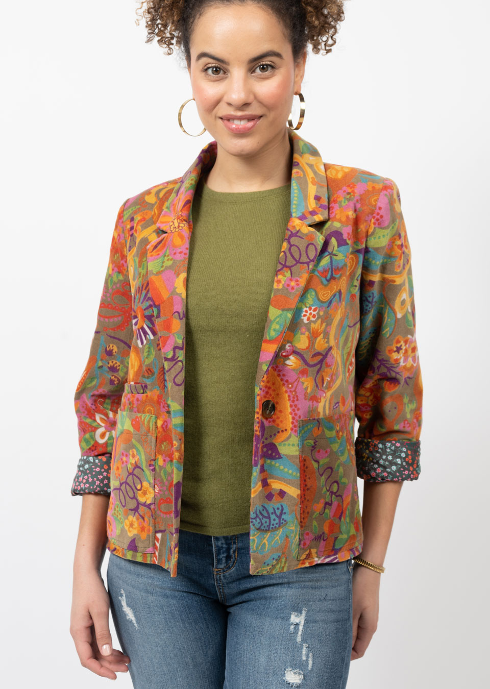 CORD PRINT JACKET