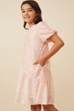 Girls Sequined Asymmetric Hem Puff