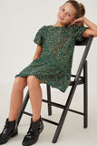 Girls Sequined Asymmetric Hem Puff