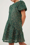 Girls Sequined Asymmetric Hem Puff