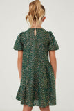 Girls Sequined Asymmetric Hem Puff