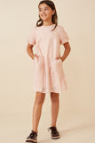 Girls Sequined Asymmetric Hem Puff
