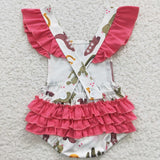 Cactus boots bubble baby girls romper