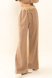 Waffle Contrast Sweatshirts and Pants Set