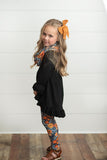 Hi-Lo Black & Floral Print 3 Piece Scarf Set
