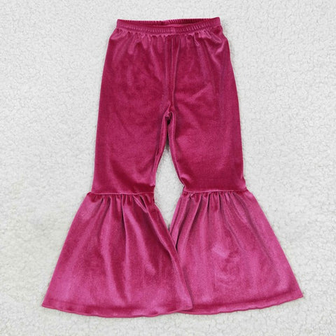 Hot pink velvet baby bell bottom