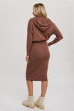 RIBBED HOODIE DRESS