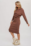RIBBED HOODIE DRESS