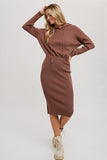 RIBBED HOODIE DRESS
