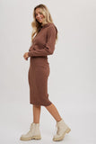 RIBBED HOODIE DRESS