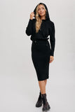 RIBBED HOODIE DRESS