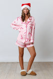 Christmas Pattern Satin PJ Set