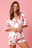 Christmas Pattern Satin PJ Set