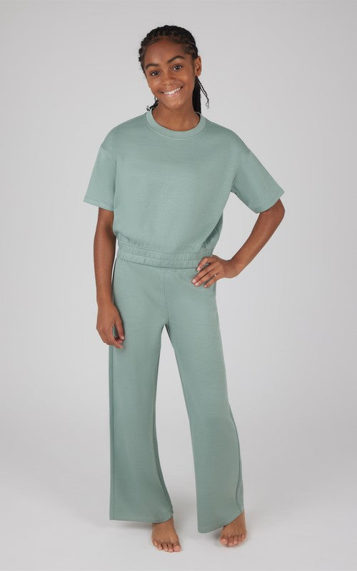 Crew Neck Scuba Top and Pant Set