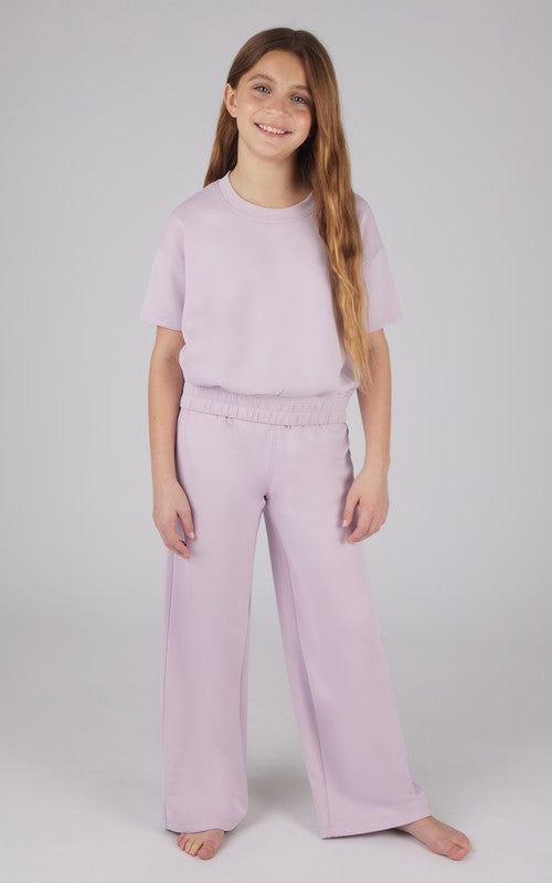 Crew Neck Scuba Top and Pant Set