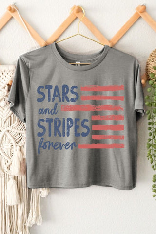 STARS N STRIPES FOREVER GRAPHIC CROP TOP