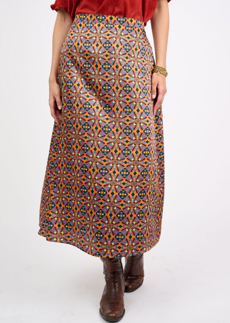 MIDI PRINT SKIRT