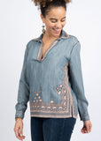 POP OVER DENIM TOP
