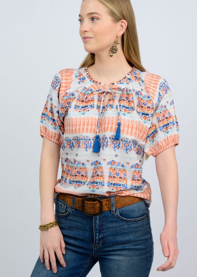 Print Peasant top